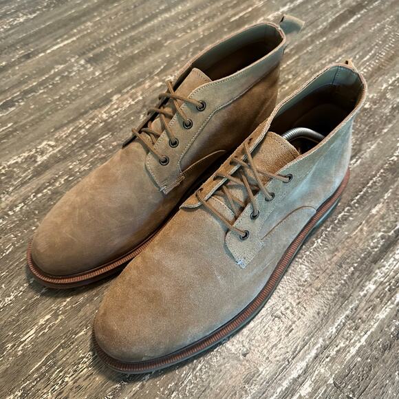 NWOB Clarks Foxwell Mid Leather Suede Boots Dark Sand Men’s Size 10M main image 10